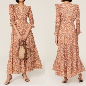 Maje Ruflina V-Neck Dress